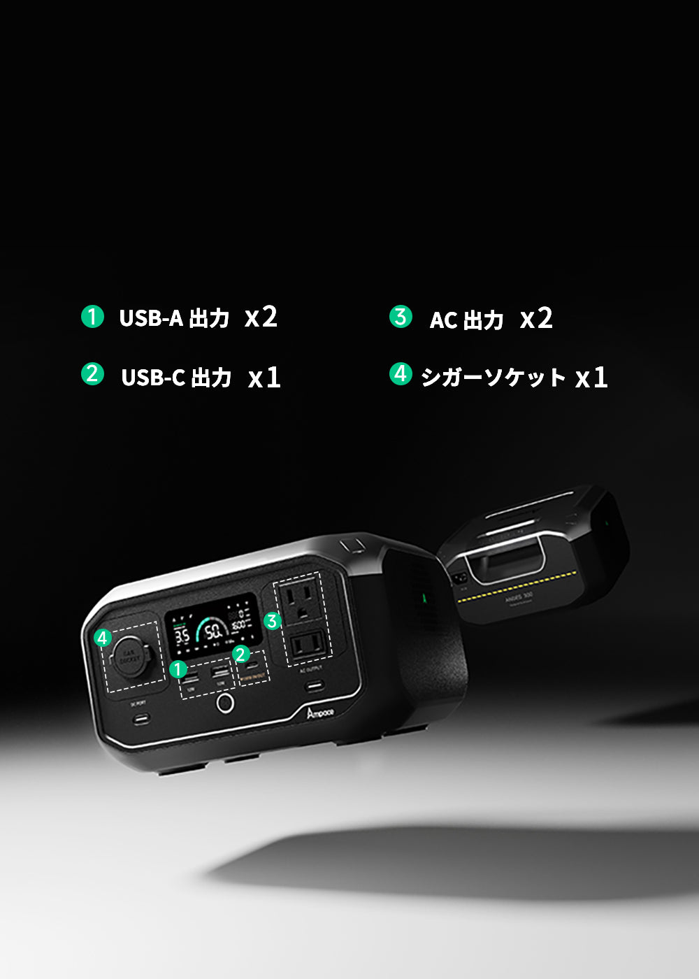 Andes 300 ポータブル電源 出力300W 容量266Wh