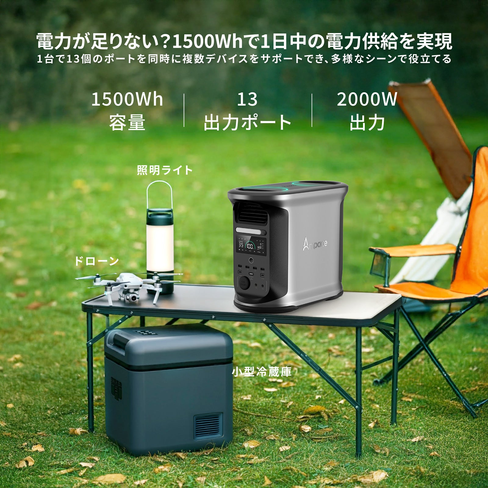 Andes 1500 ポータブル電源 出力2000W 容量1462Wh