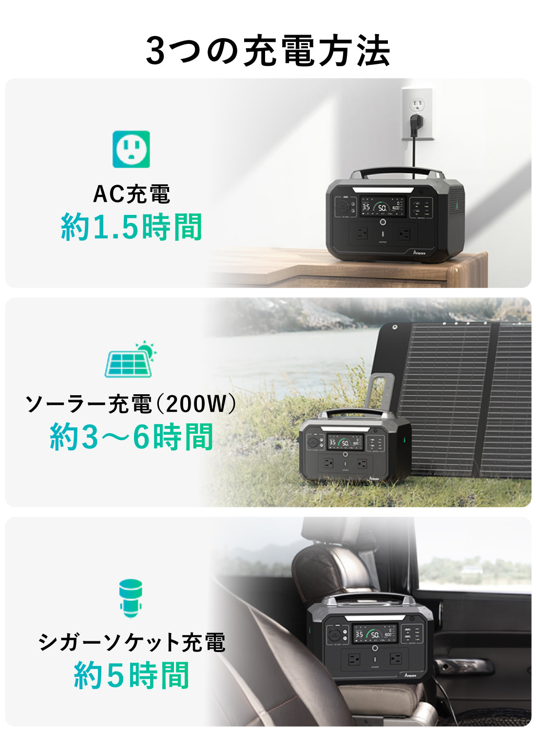 Andes 600 Pro ポータブル電源 出力600W 容量584Wh